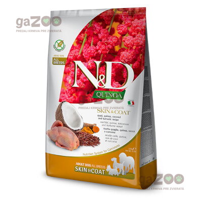 N&D dog QUINOA (GF) adult all breed, skin & coat, quail & coconut 2,5kg