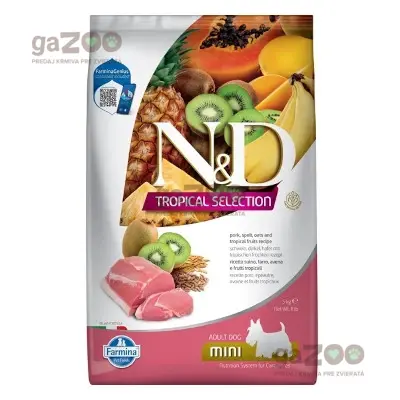 N&D dog TROPICAL SELECTION (AG) adult mini, pork 5kg