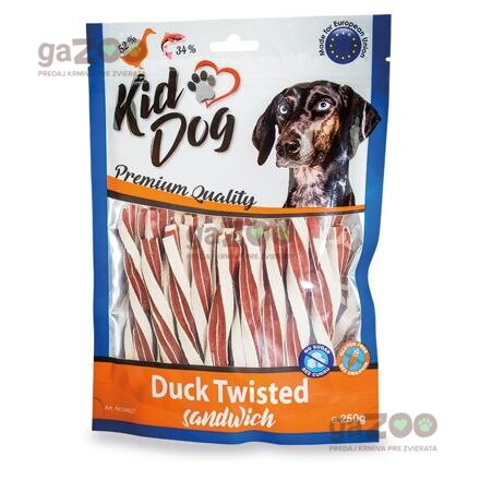 KIDDOG Kačací točený sendvič s treskou 250g KIDDOG Kačací točený sendvič s treskou 250g