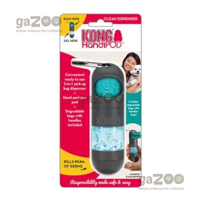 KONG HandiPOD Clean Dispenser zásobník na vrecká na exkrementy s dezinfekciou na ruky 1ks KONG HandiPOD Clean Dispenser zásobník na vrecká na exkrementy s dezinfekciou na ruky 1ks