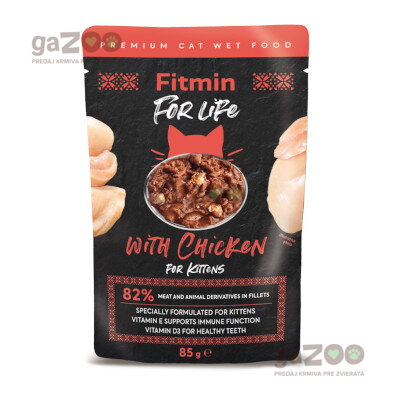 FITMIN cat For Life kuracia kapsička pre mačiatka 85g FITMIN cat For Life kuracia kapsička pre mačiatka 85g