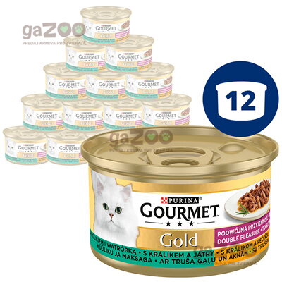 GOURMET Gold Double Pleasure s králikom a pečeňou 12x85g GOURMET Gold Double Pleasure s králikom a pečeňou 12x85g