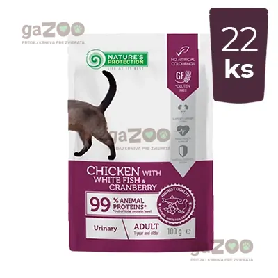 NATURES PROTECTION Cat Adult urinary chicken & white fish & cranberry 22x100g NATURES PROTECTION Cat Adult urinary chicken & white fish & cranberry 22x100g