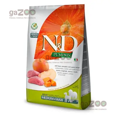 N&D dog PUMPKIN (GF) Adult medium & maxi, boar & apple 12kg N&D dog PUMPKIN (GF) Adult medium & maxi, boar & apple 12kg