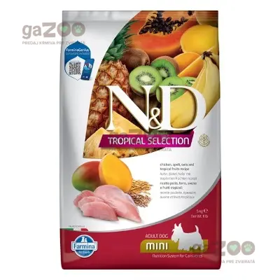 N&D dog TROPICAL SELECTION (AG) adult mini, chicken 5kg N&D dog TROPICAL SELECTION (AG) adult mini, chicken 5kg