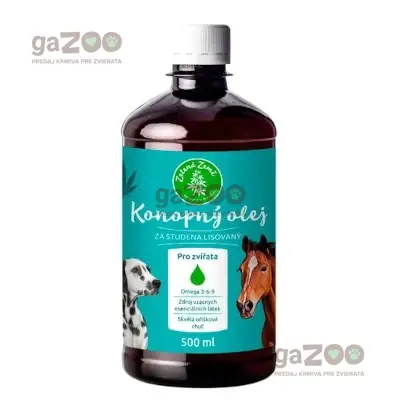 ZELENÁ ZEME Konopný olej pre zvieratá 500ml
