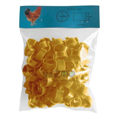 Krúžky pre hydinu žlté - zámkové 10ks