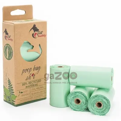 PETBUDDY recyklované vrecká na exkrementy 4ks / 15 sáčkov