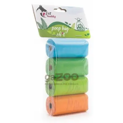 PETBUDDY vrecká na exkrementy mix farieb 4 ks/ 20 sáčkov