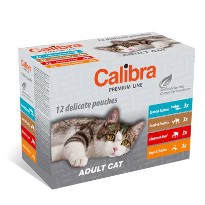 CALIBRA Cat kapsičky Premium Adult multipack 12x100g