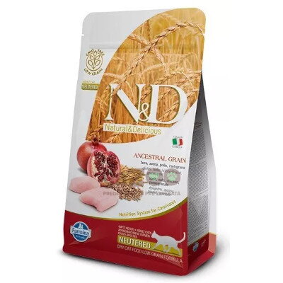 N&D cat LG Neutered Chicken, Spelt, Oats & Pomegranate