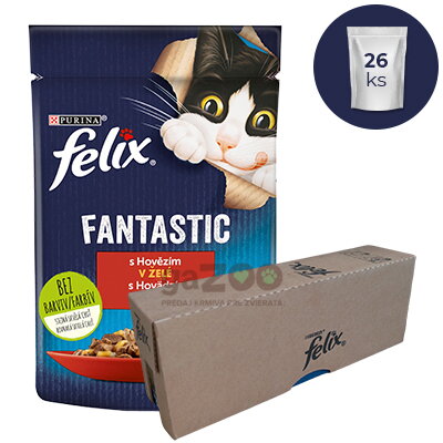 FELIX Fantastic s hovädzím v želé 26x85g