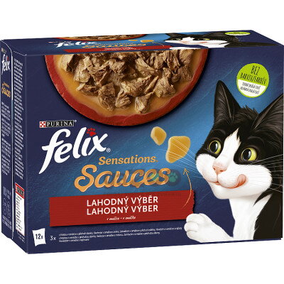 FELIX Sensation Sauces výber v omáčke morka/kačka/jahňa/hovädzie 12x85g