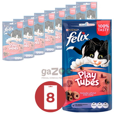 FELIX Play Tubes morka a šunka 8x50g