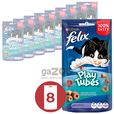 FELIX Play Tubes pečené ryby a krevety 8x50g