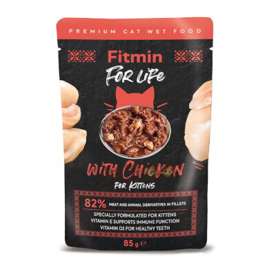 FITMIN cat For Life kuracia kapsička pre mačiatka 85g