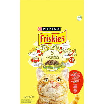 FRISKIES cat Adult s hovädzím, kuracím a so zeleninou 10kg