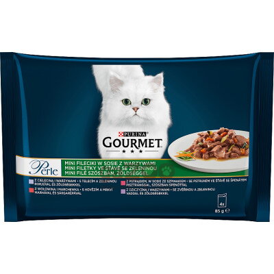 GOURMET Perle Multipack pstruh, hovädzie, divina, teľacie 4x85g