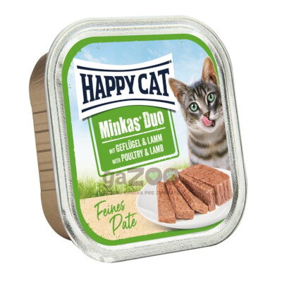 HAPPY CAT Minkas Duo Hydina & Jahňa 100g