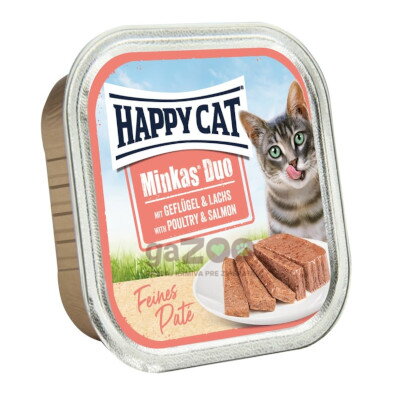 HAPPY CAT Minkas Duo Hydina & Losos 100g