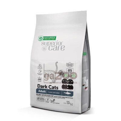 NATURES PROTECTION Superior care dark cat GF adult herring all breed 1,5kg
