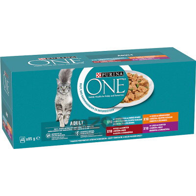 PURINA ONE Adult Mini filetky s jahňacím, s kuraťom, s hovädzím, s morskými rybami 40x85g