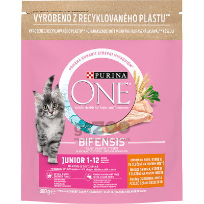 PURINA ONE Junior pre mačiatka vo veku 1-12 mesiacov bohaté na kura 800g