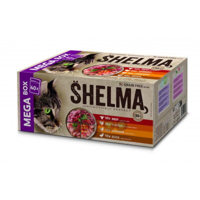 SHELMA kapsičky hovädzie, moriak, hydina, kačka 40x85g