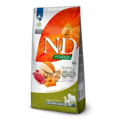 N&D dog PUMPKIN (GF) Adult medium & maxi, duck & cantaluope 12kg