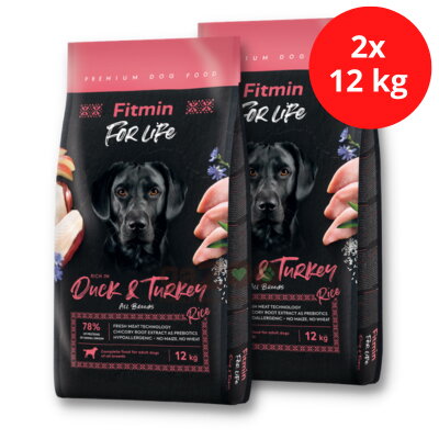 FITMIN dog For Life Duck & Rice 2x12kg