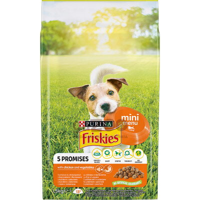 FRISKIES dog Mini Menu s kuraťom a zeleninou 1,5kg