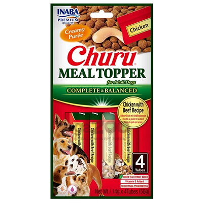 Churu Dog Meal Topper kura s hovädzím 4 x 14 g