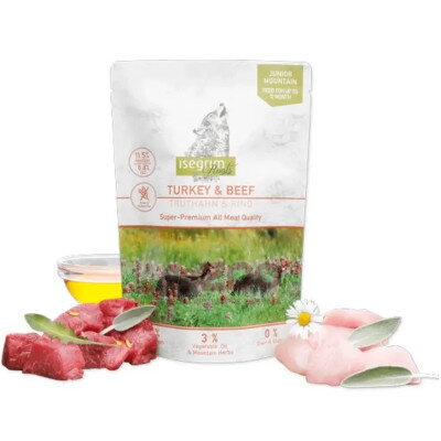 ISEGRIM Roots Junior Turkey and Beef pouch 410g