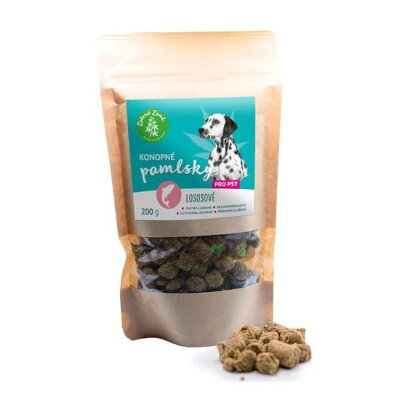 Konopné maškrty pre psov, lososová príchuť, 200g