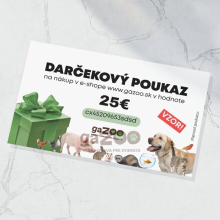 Darčeková poukážka na nákup v hodnote 25 €