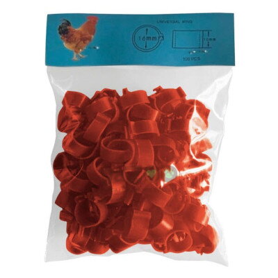 Krúžky pre hydinu červené - zámkové 10ks