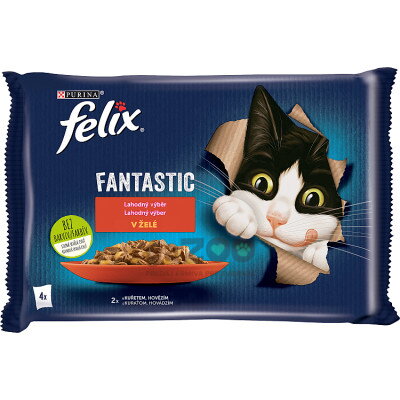 FELIX Fantastic s hovädzím a kuraťom v želé 4x85g