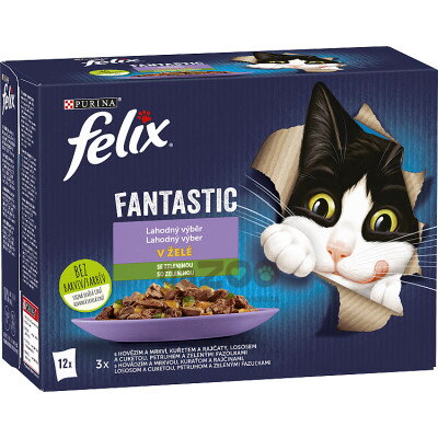 FELIX Fantastic lahodný výber so zeleninou hovädzie/kura/losos/pstruh 12x85g