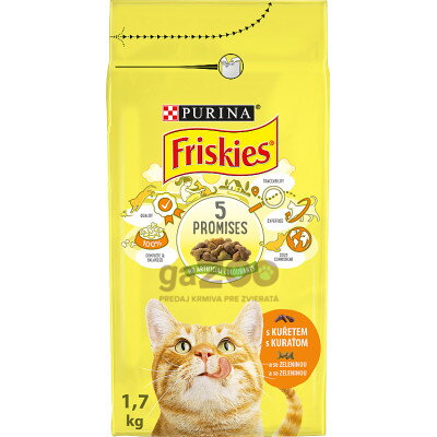 FRISKIES cat Adult s kuraťom a so zeleninou 1,7kg