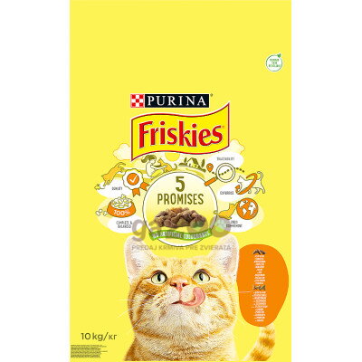 FRISKIES cat Adult s kuraťom a so zeleninou 10kg