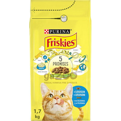 FRISKIES cat Adult s lososom a so zeleninou 1,7kg