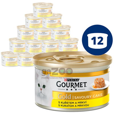 GOURMET Gold Savoury Cake s kuraťom a mrkvou 12x85g