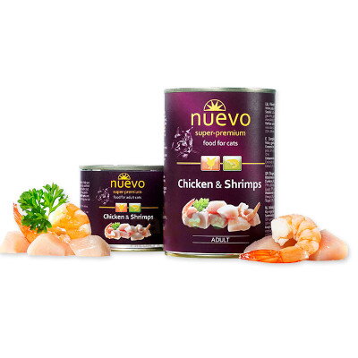 NUEVO Cat Adult Chicken & Shrimps 200g