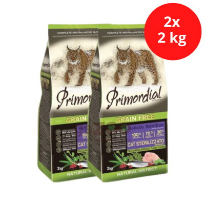 PRIMORDIAL Cat Sterilizzato Turkey & Herring 2x2kg