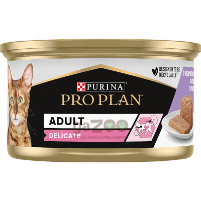 PURINA  PRO PLAN Cat DELICATE jemná paštéta s vysokým obsahom morky 24x85g