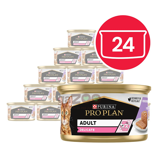 PURINA PRO PLAN Cat DELICATE jemná paštéta s vysokým obsahom morky 24x85g