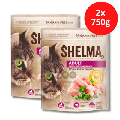 SHELMA Adult s čerstvým kuracím mäsom 2x750g