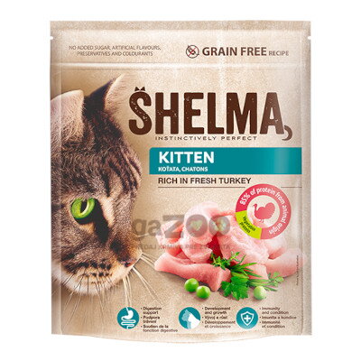 SHELMA Kitten s čerstvým morčacím mäsom 750g