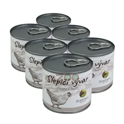 BOHEMIA Slepačí vývar s kúskami mäsa 6x140ml