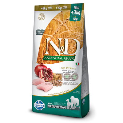 N&D dog AG Selection Adult Medium & Maxi 12+3kg
